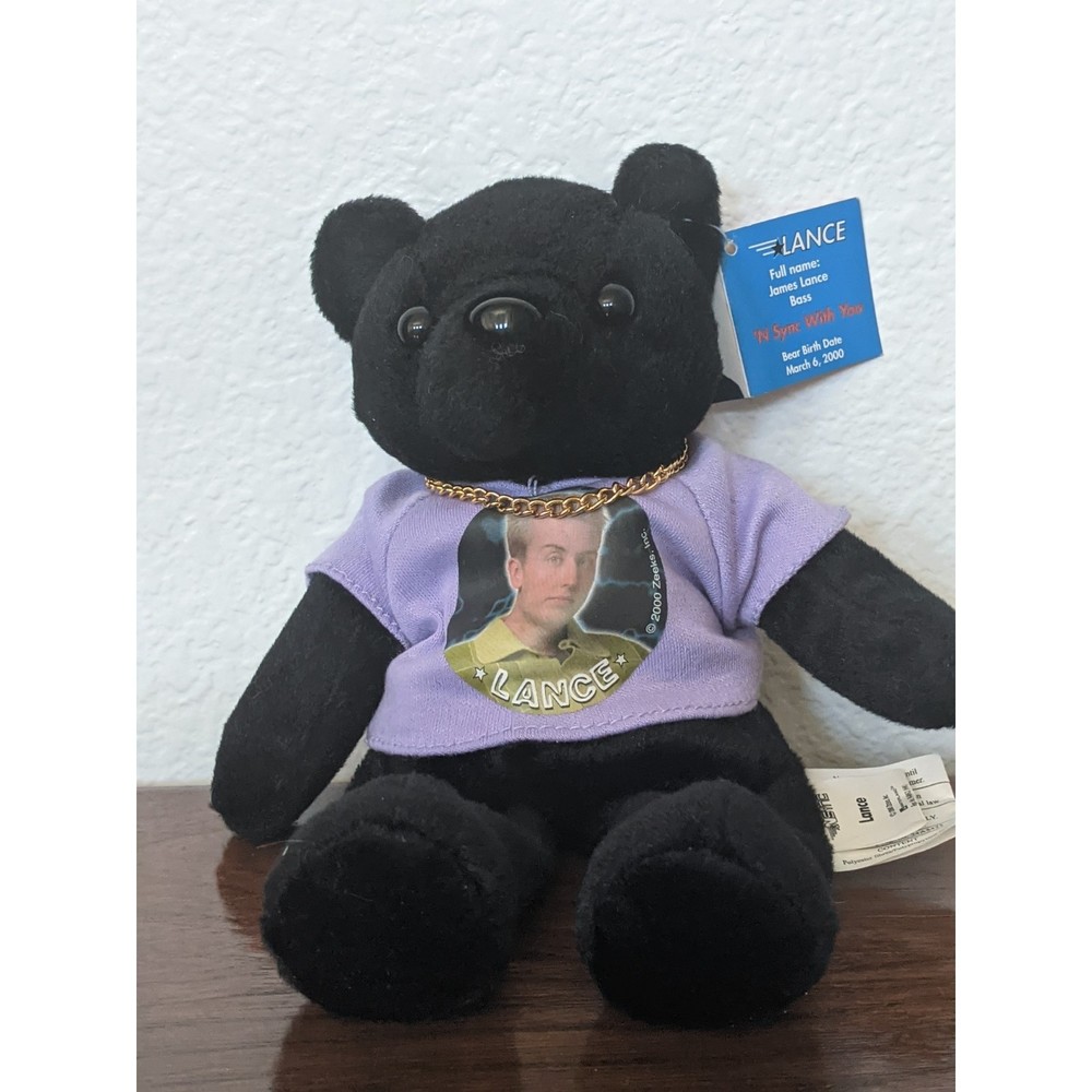 NSYNC Lance Bass Beanie Bear New With Tags Limited Edition Collectible 10" 2000